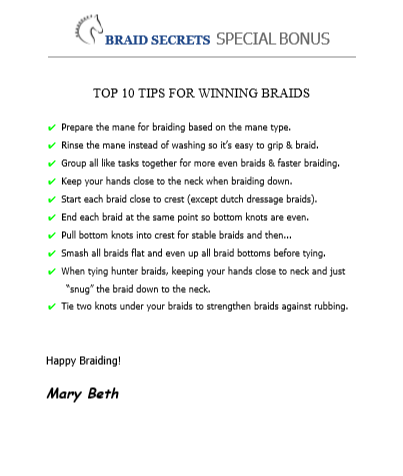 TOP 10 TIPS FOR WINNING MANE BRAIDS