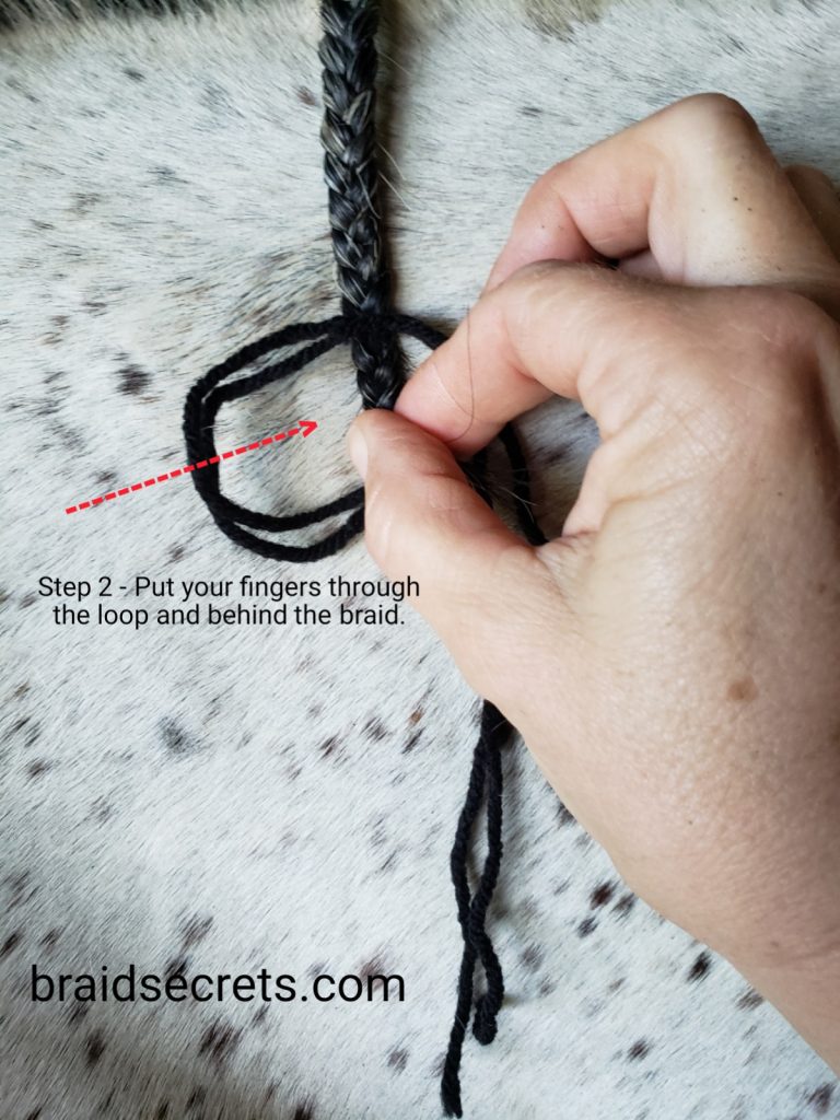 Braided Horse Manes: Tie braid off with a slip knot.