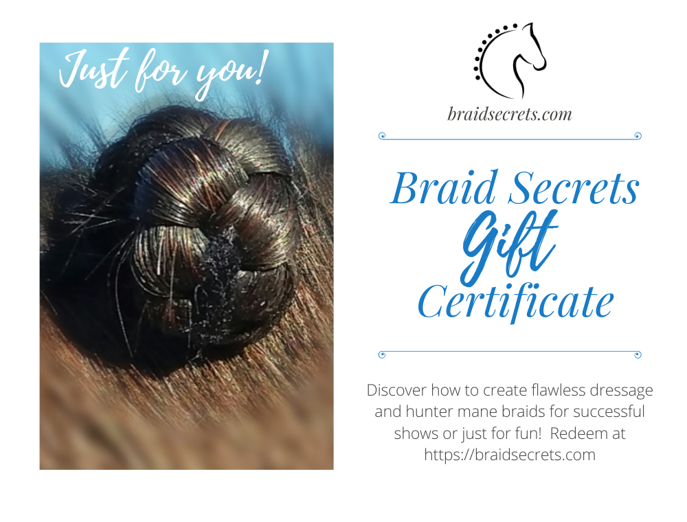 Dressage Braiding Gift Certicate