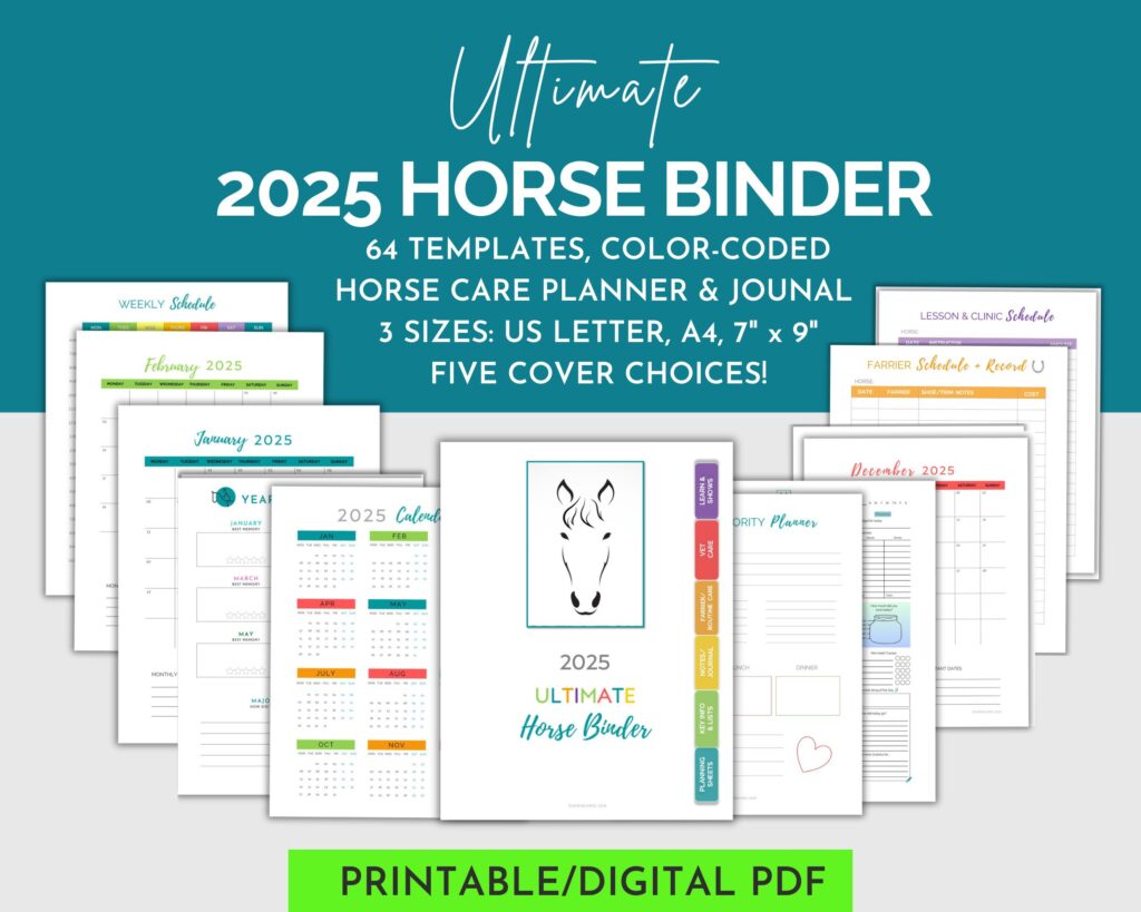 2025 Horse Care Planner, Equestrian Journal, Horse Binder Templates, Equestrian Planner, Barn Management, Horse Record Keeping, Horse Printables, Horse Care Tracker, Horse Health Record, Horse Care Journal, Vet Pet Care Planner, Digital Planner, Horse Training.