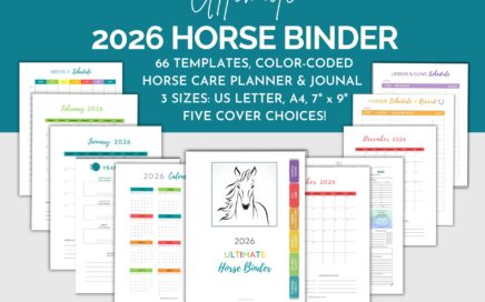 2026 Equestrian Planner, 2026 Horse Record Keeping Templates, Digital Horse Planner, Printable Horse Care Templates