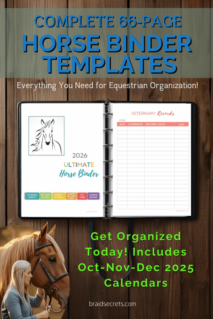These digital Horse Binder Templates are used as a planner tool and record keeping book for equestrians, horse owners and riders. A complete 66-page horse binder templates include everything you need for equestrian organization. The horse binder templates are for digital use or printed the templates you need and organize them into a custom horse binder.